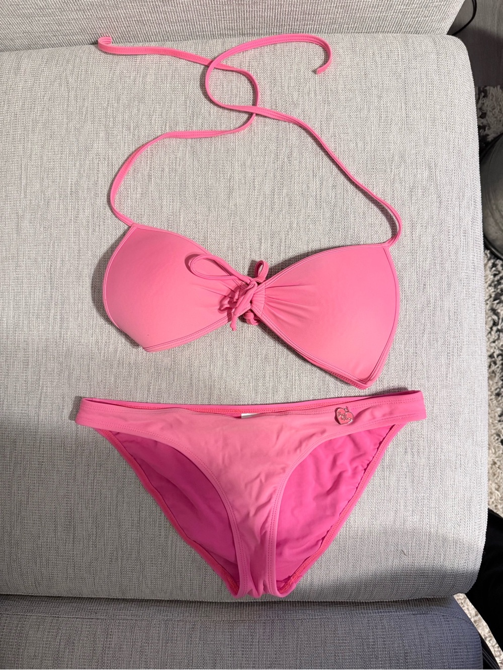 Body Glove Hot Pink Bandeau Bikini Top with Sweetheart Detail